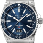 Gucci YA136311, Gucci, YA136311 blue dive watch, Grijs / Chroom
